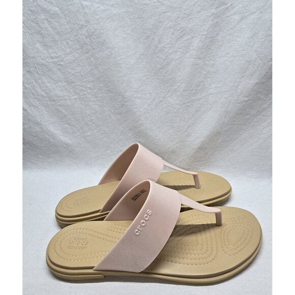 Crocs Shoes - Crocs Women Tulum Metallic Flip Sandals Pink Clay Argil Rose US 7 NWOT